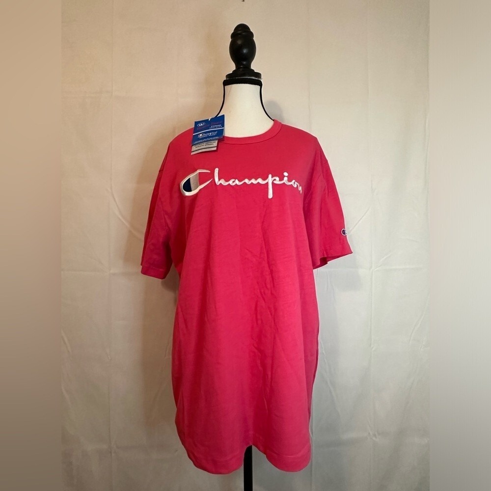 Champion Reverse Weave Men's XL‎ Pink Logo T-Shirt NWT Oversized Heavyweight Tee